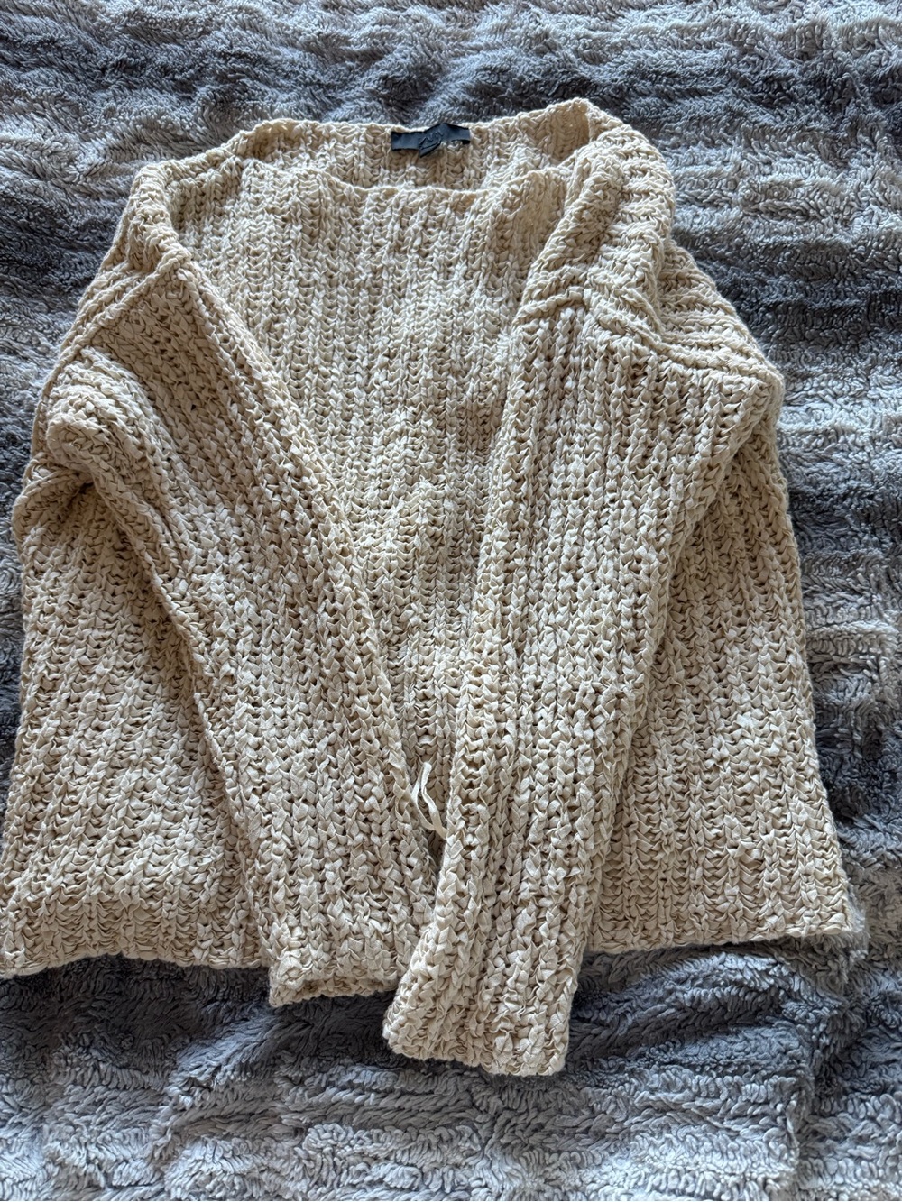 Zara Cotton Mix Cozy Cream Chunky Knit Women's Sweater